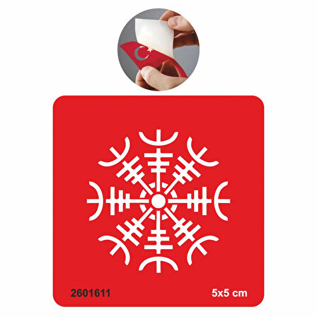 Helm Of Awe Viking Sembolü  Tattoo Geçici Dövme Şablonları Kına Kalıpları