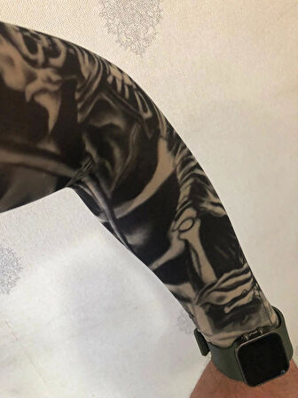 Giyilebilir Çorap Dövme İskelet Dövmesi Çift Kol