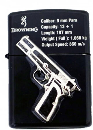 Browning Desenli Çakmak Gümüş