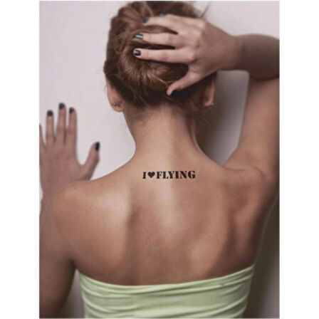 Uçmayı Seviyorum Tattoo Geçici Dövme Şablonları Kına Kalıpları