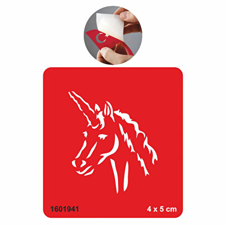 Sihirli Unicorn At Tattoo Geçici Dövme Şablonları Kına Kalıpları