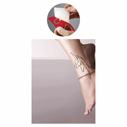 Sihirli Unicorn At Tattoo Geçici Dövme Şablonları Kına Kalıpları