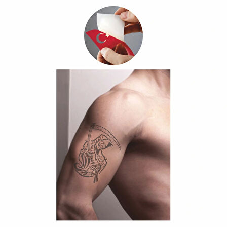 Korkusuz Azrail Tattoo Geçici Dövme Şablonları Kına Kalıpları