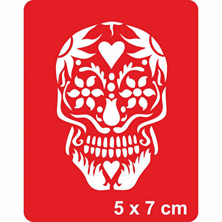 Çiçek Bahçesinde İskelet Tattoo Geçici Dövme Şablonları Kına Kalıpları