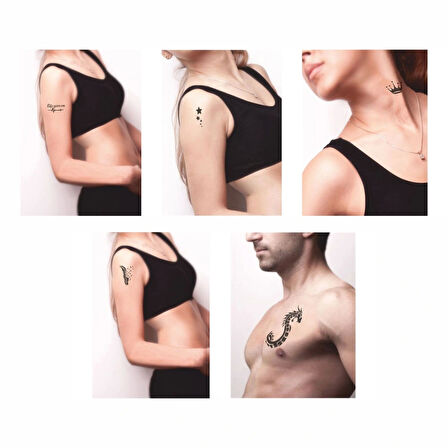 Hayat Devam Ediyor 5'li Set Geçici Dövme Kına Şablonu