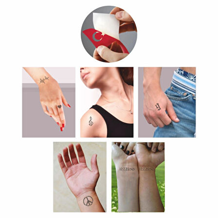 Mini Rakam Ve Desen Seti Geçici Dövme Kına Şablonu