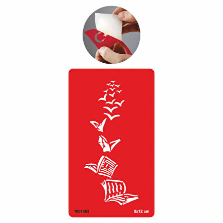 Kuşlar ve Kitaplar  Tattoo Geçici Dövme Şablonları Kına Kalıpları