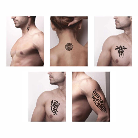 Triballer 5'li Set Geçici Dövme Kına Şablonu