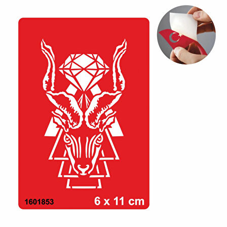 İlüstratif  Şeytan Geyik Desen Tattoo Geçici Dövme Şablonları Kına Kalıpları