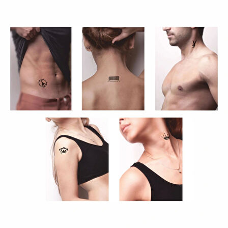 Semboller 5'li Set Geçici Dövme Kına Şablonu