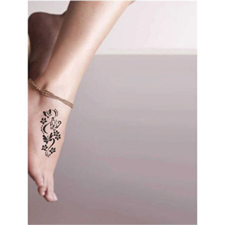 Bahar Şarkısı Kelebekler Tattoo Geçici Dövme Şablonları Kına Kalıpları