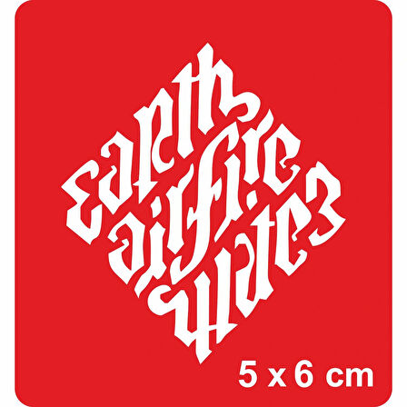 Toprak,Hava,Ateş,Su İllüminati Font Tattoo Geçici Dövme Şablonları Kına Kalıpları