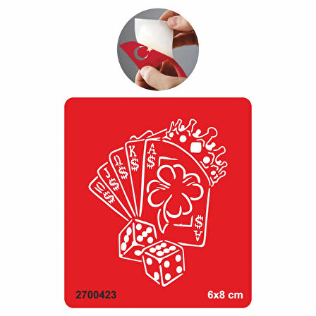 İskambil Zar Kumar  Tattoo Geçici Dövme Şablonları Kına Kalıpları