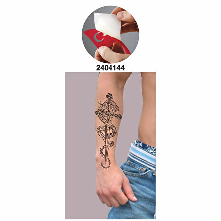 Kılıç Dragon Yılan Tattoo Geçici Dövme Şablonları Kına Kalıpları