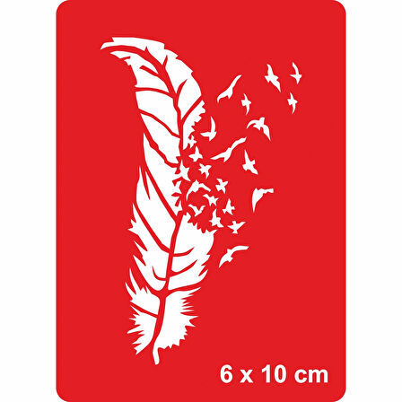 Kuş Tüyü-1 Tattoo Geçici Dövme Şablonları Kına Kalıpları