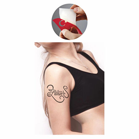 Atatürk Hat Yazısı Geçici Dövme Kına Şablonu Tattoo Geçici Dövme Şablonları Kına Kalıpları