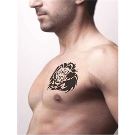 Büyük Yeleli Aslan Tattoo Geçici Dövme Şablonları Kına Kalıpları