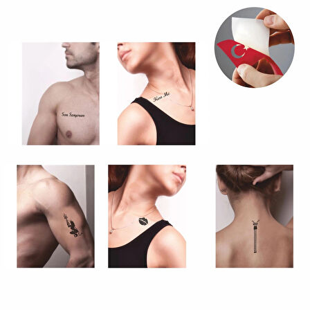 Aşk Sembolleri Hint Kınası ile Geçici Dövme Yapma Seti