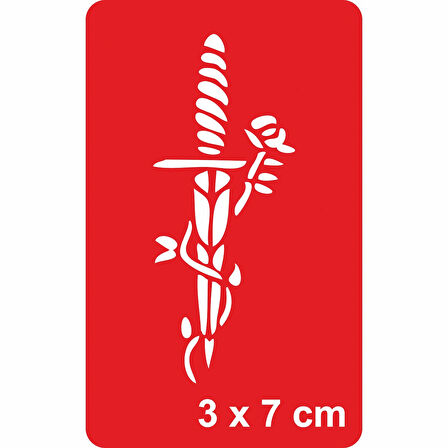 Kama ve Gül  Tattoo Geçici Dövme Şablonları Kına Kalıpları