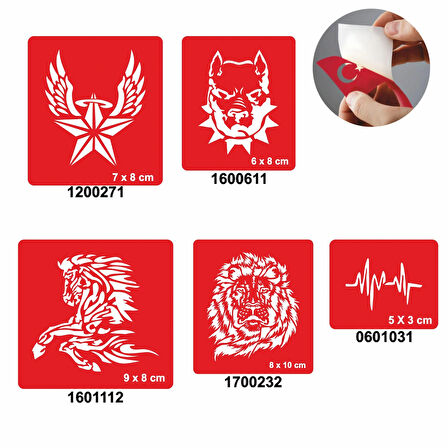 Şahlanan At 5'li Set Geçici Dövme Kına Şablonu