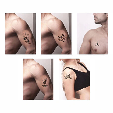 Dünya Sporları 5'li Set Geçici Dövme Kına Şablonu