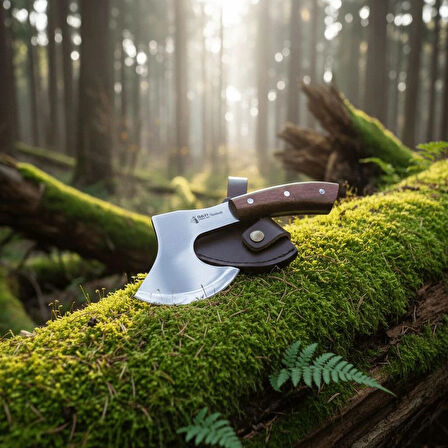 El Yapımı Yerli Üretim Deri Kılıflı Outdoor Kamp Baltası