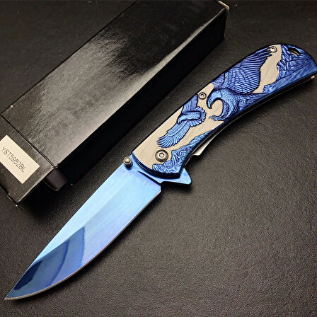 AlsepeteAvm YST5952BL Kartal Motifli Mavi Kamp Çakısı