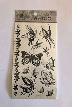 Renksiz Kelebekler Yapıştırma Sticker Dövme Geçici Dövme Temporary Tattoos