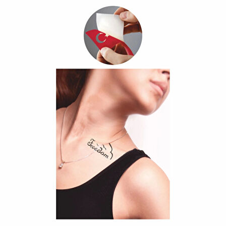 Kuşlar Gibi Özgürsün  Tattoo Geçici Dövme Şablonları Kına Kalıpları