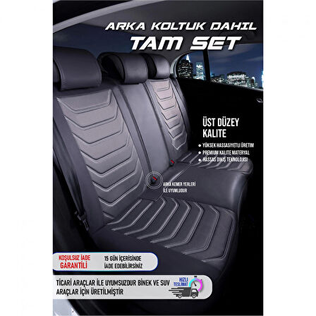 Honda HR-V Lüx Deri Oto Koltuk Kılıfı Ön Arka Takım (ANTALYA) FÜME 99-18