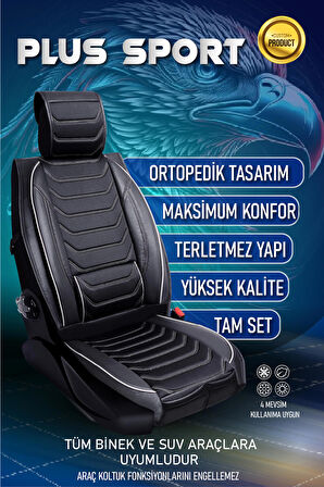 
Ford Focus 3 Lüx Oto Koltuk Kılıfı Ön Arka Takım (ANTALYA) SİYAH BEYAZ