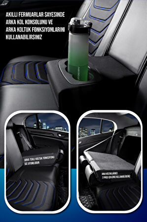 
Ford Focus 4 Lüx Oto Koltuk Kılıfı Ön Arka Takım (ANTALYA) SİYAH MAVİ