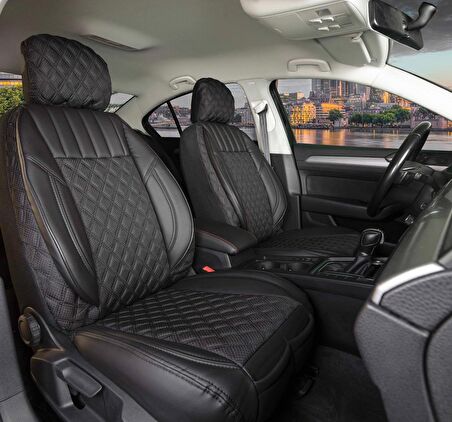 
Fiat Egea Sedan Lüx Yarı Deri Oto Koltuk Kılıfı Ön Arka Takım İSTANBUL SERİSİ TAM SİYAH