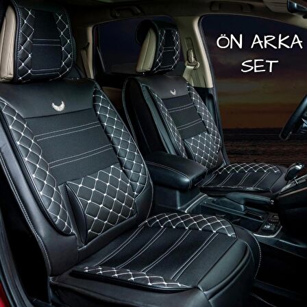
Chevrolet Cruze HB Lüx Deri Oto Koltuk Kılıfı Ön Arka Takım (MARS) SİYAH BEYAZ