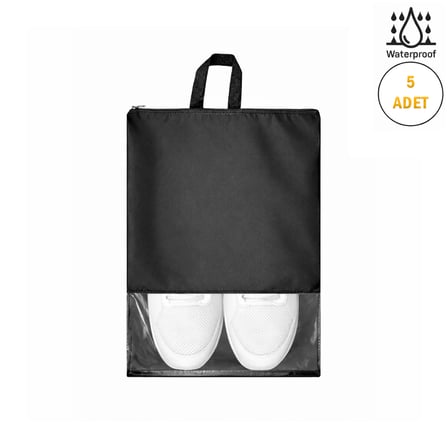 Microcase Çok Amaçlı Şeffaf Pencereli Ayakkabı Düzenleyici Seyahat Çantası Hurç 40x30 CM 5 Adet AL5500