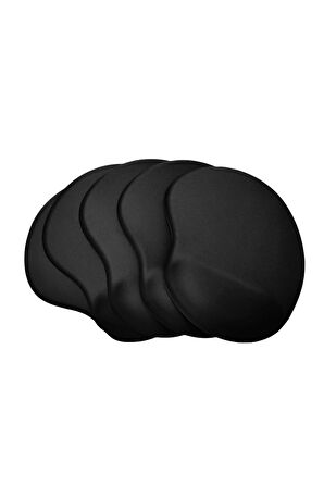 🖥️ Siyah Bilek Destekli Mouse Pad – Ergonomik Sünger Doldurmalı, Kaymaz Tabanlı, Oval Tasarım Fare Altlığı