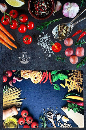 Cam Kesme Tahtası Ve Sunum Tablası Kırılmaz Çizilmez Kaymaz 35cm X 25cm
