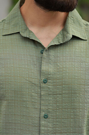 Oversize Keten Karışımlı Basic Salaş Gömlek