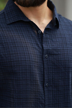 Oversize Keten Karışımlı Basic Salaş Gömlek