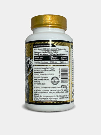 Kevin levrone Gold arginine Arjinin 2000 mg 120 tablet