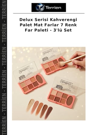 Delux Serisi Kahverengi Palet Mat Farlar 7 Renk Far Paleti - 3'lü Set