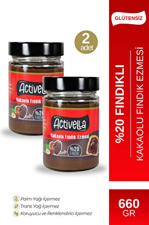 Activella Kakaolu Fındık Ezmesi 330gr %20 Fındıklı X2