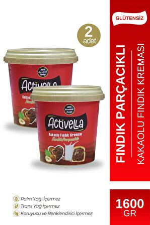 Activella Kakaolu Fındık Kreması Parçacıklı 800gr X2