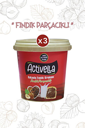 Activella Kakaolu Fındık Kreması Parçacıklı 800gr X3
