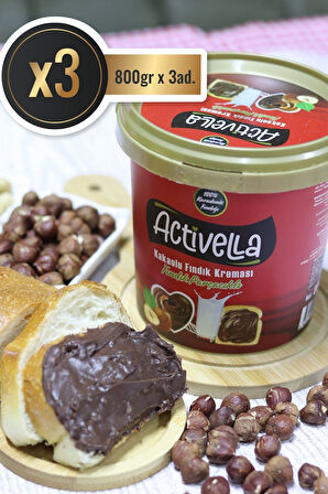 Activella Kakaolu Fındık Kreması Parçacıklı 800gr X3