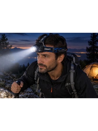 Luve Store Şarjlı LED Kafa Feneri Zoomlu 90° Ayarlanabilir Başlık Kamp Avcılık Balıkçılık Outdoor