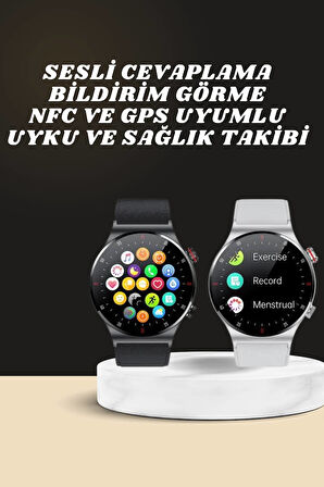 Akıllı Saat Amoled Ekran Bluetooth Bağlantılı Sesli Görüşme Nabız Ölçer