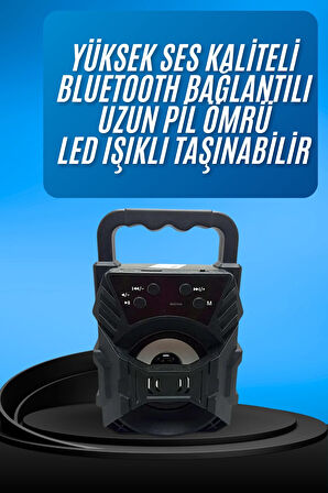 FM Işıklı Bluetooth Hoparlör Ses Bombası Taşınabilir Yüksek Ses Kaliteli Radyo Özelliği