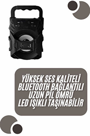 FM Kablosuz Bluetooth Hoparlör Ses Bombası RGB Işıklı Taşınabilir Yüksek Ses Kaliteli