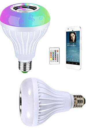 RGB  Kumandalı Led Işık Bluetooth Hoparlör Ses Lambası Renkli Ampul